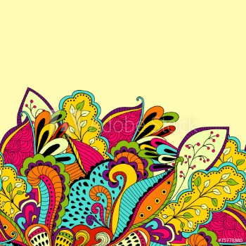 Picture of Seamless pattern background with abstract ornaments Hand draw i
